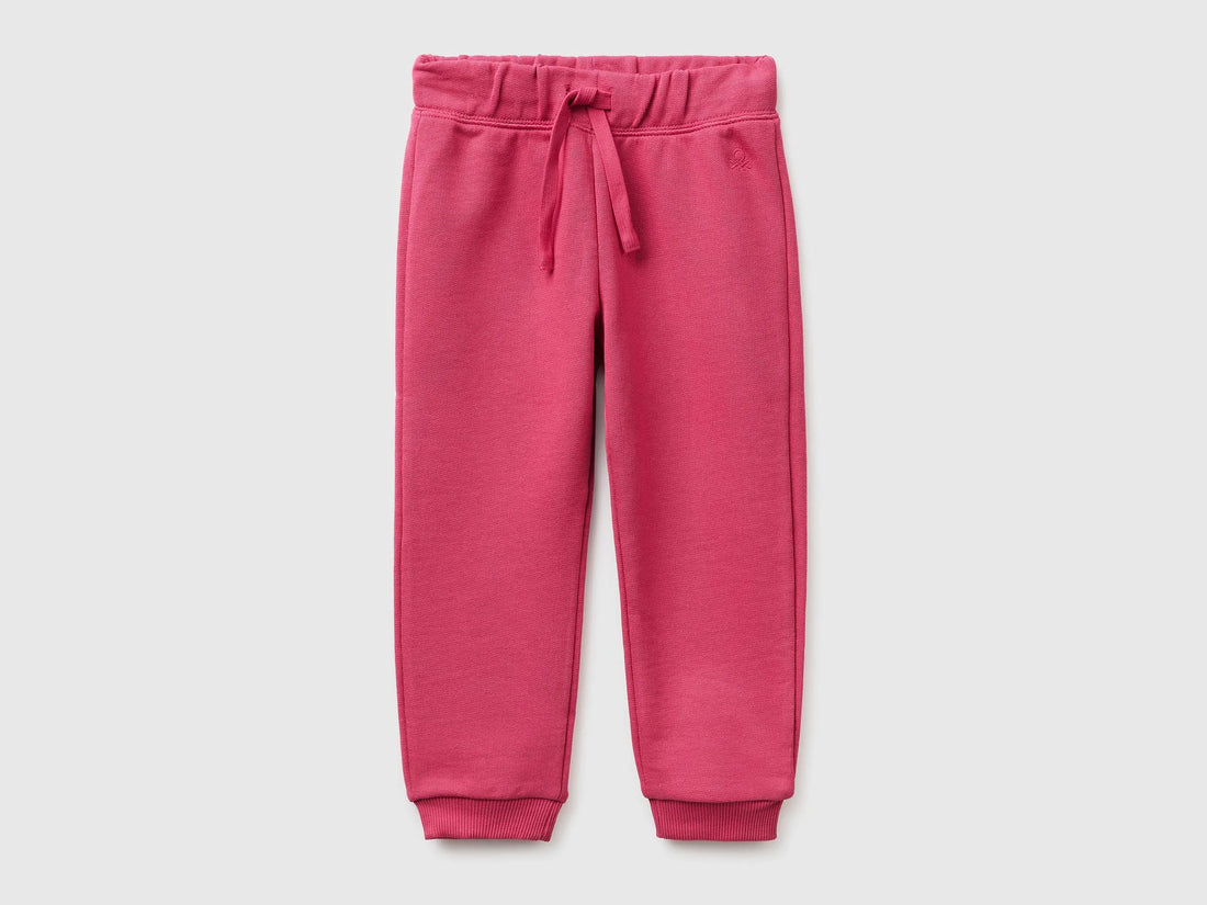 Benetton Fuchsia Girls Sweatpants in Organic Cotton SKU: 3J70GF01N_12E Image 01