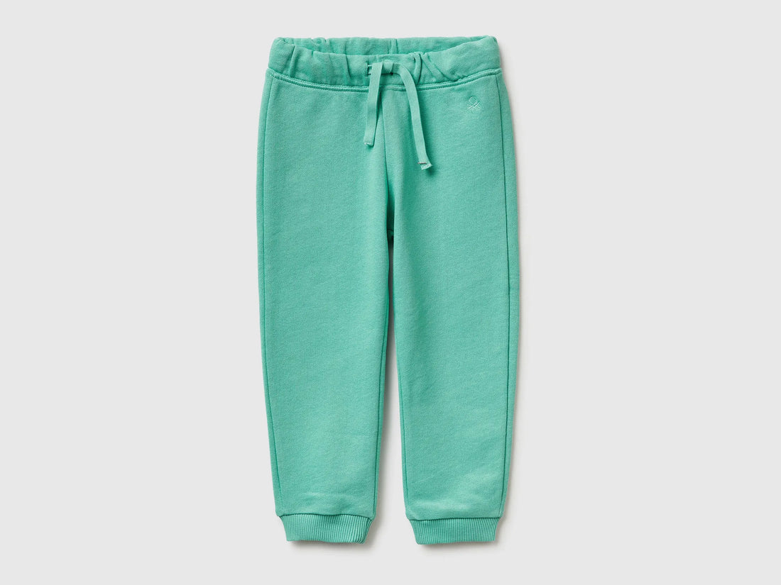 Benetton Aqua Girls Sweatpants in Organic Cotton SKU: 3J70GF01N_13D Image 01