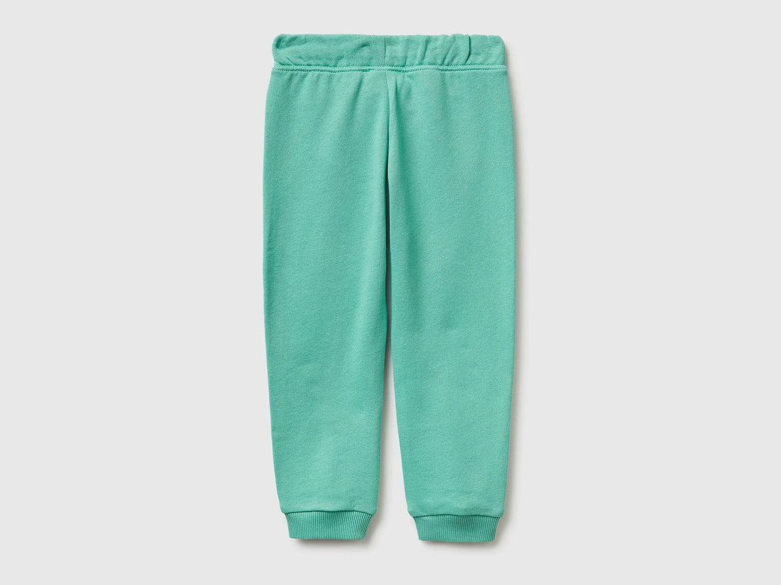 Benetton Aqua Girls Sweatpants in Organic Cotton SKU: 3J70GF01N_13D Image 02
