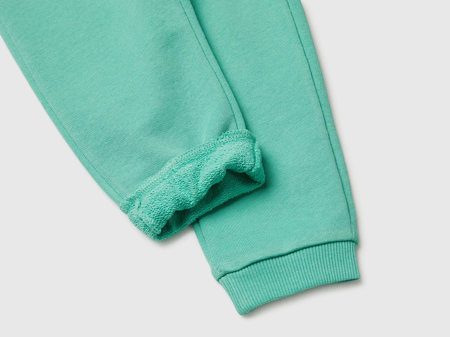 Benetton Aqua Girls Sweatpants in Organic Cotton SKU: 3J70GF01N_13D Image 03