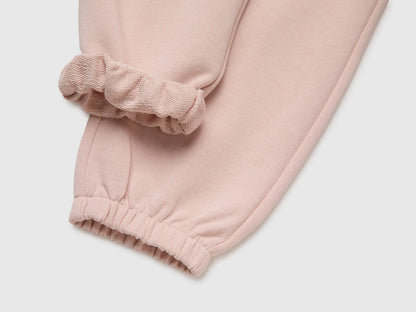 Benetton Soft Pink Girls Organic Cotton Fleece Joggers SKU: 3J70GF05I_08Q Image 03