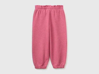 Benetton Fuchsia Girls Organic Cotton Fleece Joggers SKU: 3J70GF05I_2J4 Image 02