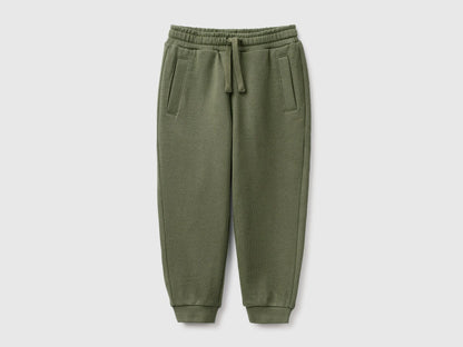 Benetton Military Green Boys Fleece Joggers SKU: 3J70GF05J_07N Image 01