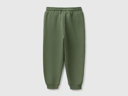 Benetton Military Green Boys Fleece Joggers SKU: 3J70GF05J_07N Image 02