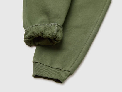 Benetton Military Green Boys Fleece Joggers SKU: 3J70GF05J_07N Image 03