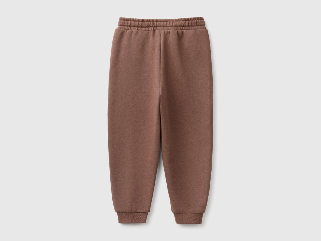 Benetton Brown Boys Fleece Joggers SKU: 3J70GF05J_0U3 Image 02