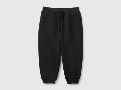 Benetton Black Boys Fleece Joggers SKU: 3J70GF05J_100 Image 01