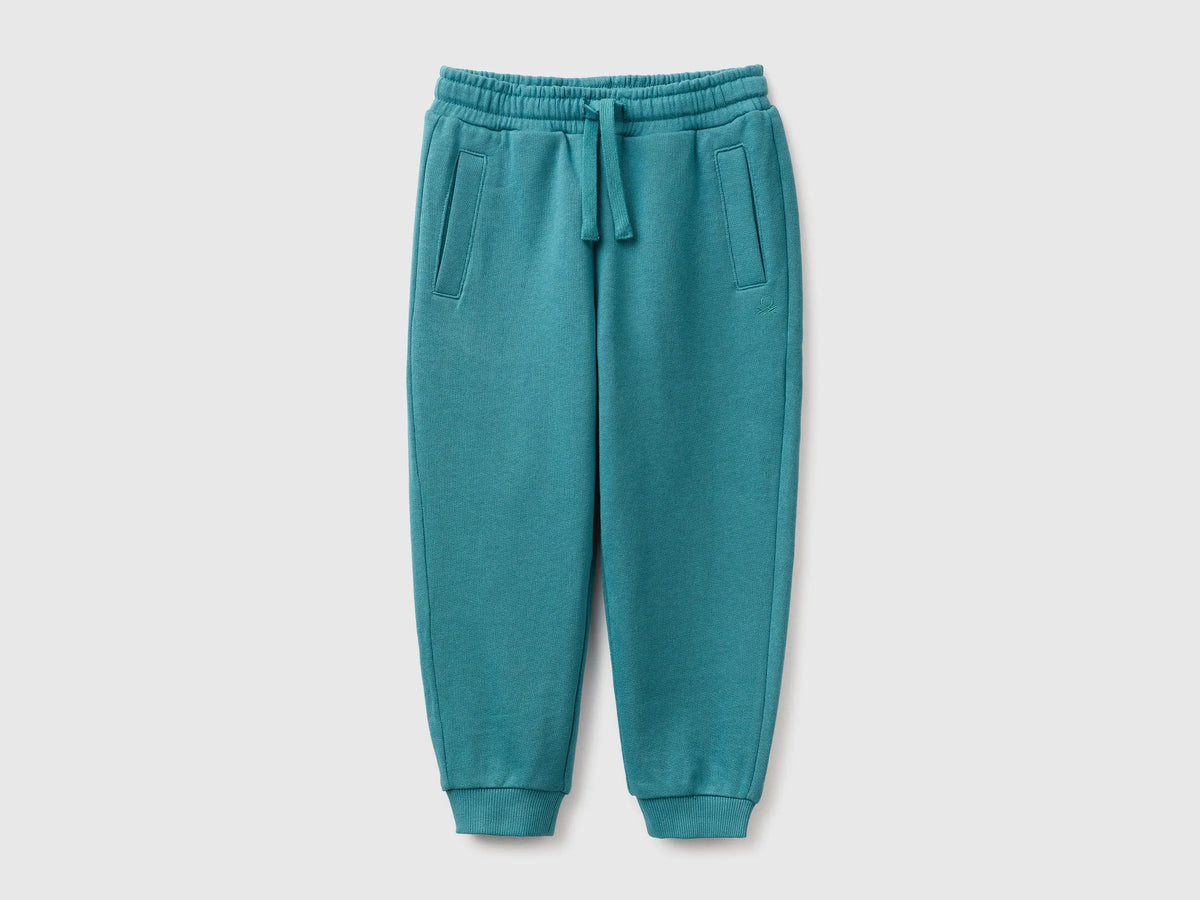 Benetton Dark Green Boys Fleece Joggers SKU: 3J70GF05J_285 Image 01