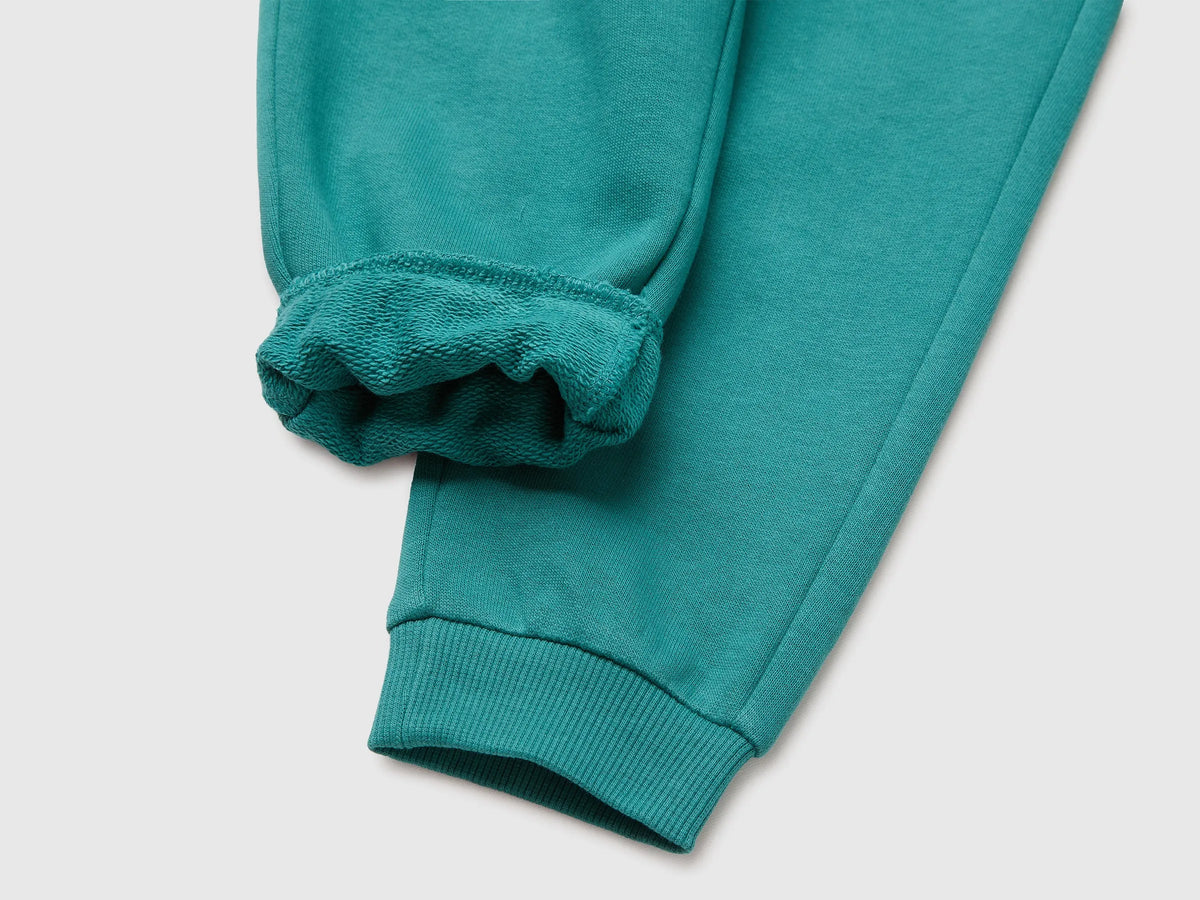 Benetton Dark Green Boys Fleece Joggers SKU: 3J70GF05J_285 Image 03