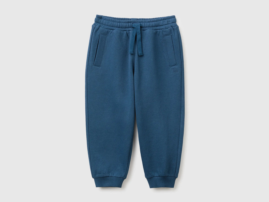 Benetton Dark Blue Boys Fleece Joggers SKU: 3J70GF05J_37T Image 01