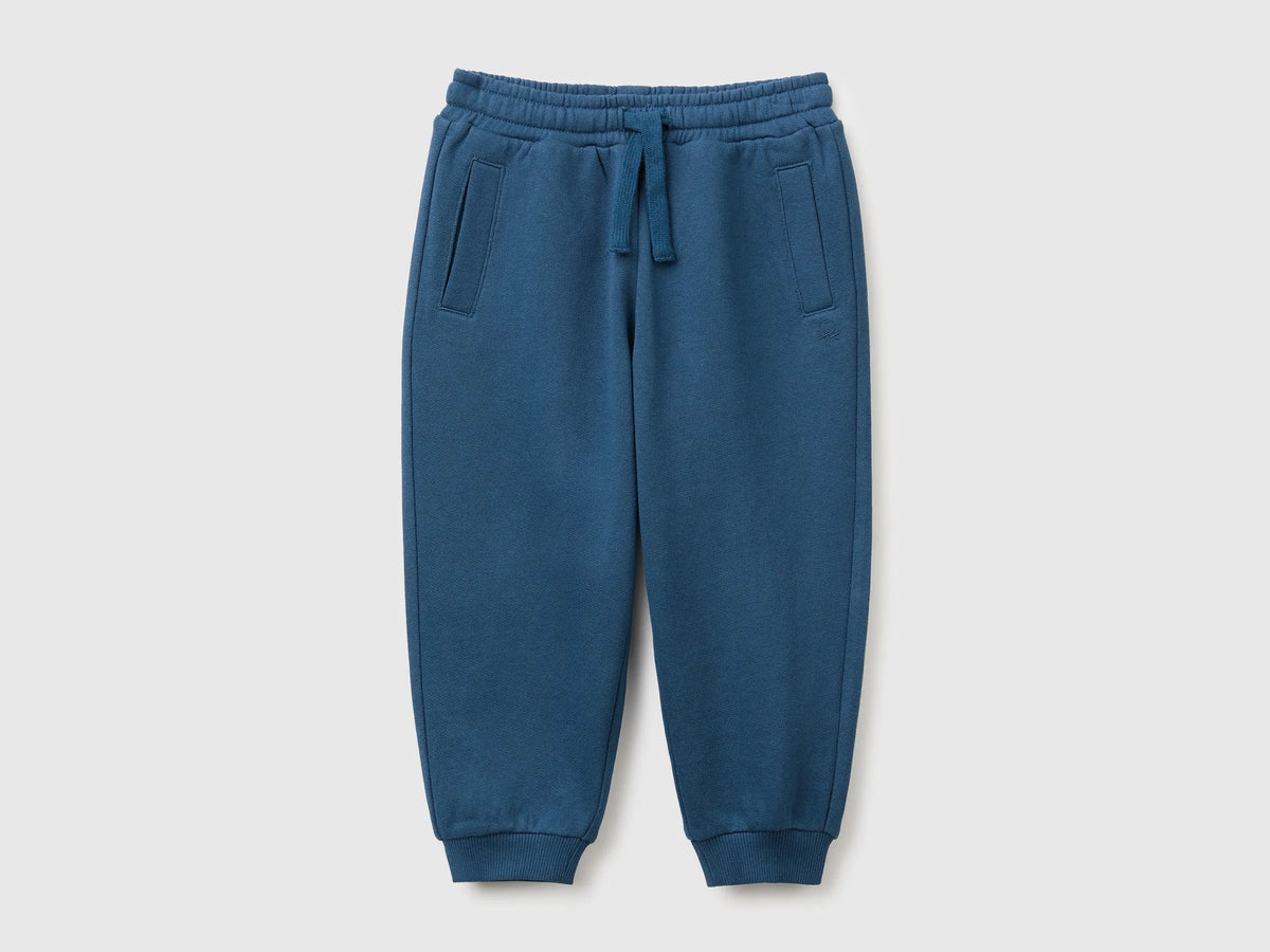 Benetton Dark Blue Boys Fleece Joggers SKU: 3J70GF05J_37T Image 01