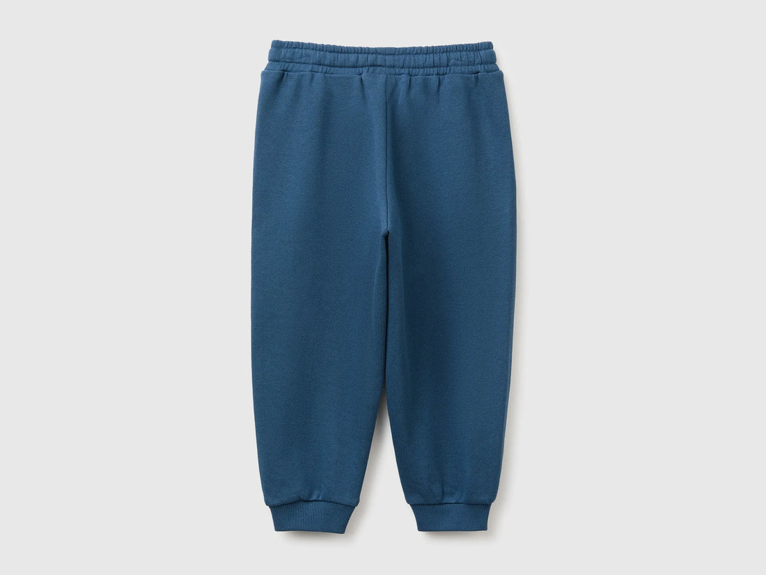 Benetton Dark Blue Boys Fleece Joggers SKU: 3J70GF05J_37T Image 02