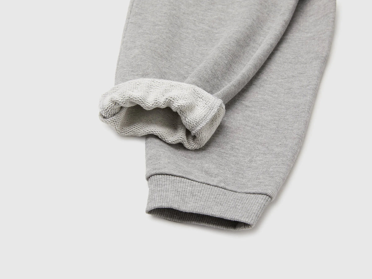 Benetton Light Gray Boys Fleece Joggers SKU: 3J70GF05J_501 Image 03