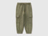 Benetton Military Green Boys Fleece Trousers with Pockets SKU: 3J70GF05M_07N Image 01