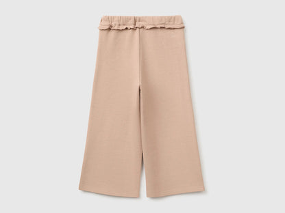 Benetton Dove Gray Girls Sweatpants with Ruffles SKU: 3J70GF05N_199 Image 02