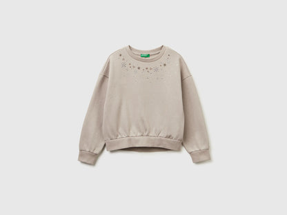 Benetton_Dove Gray_Warm Sweatshirt with Print and Rhinestones_3J73C10RA_18R_01