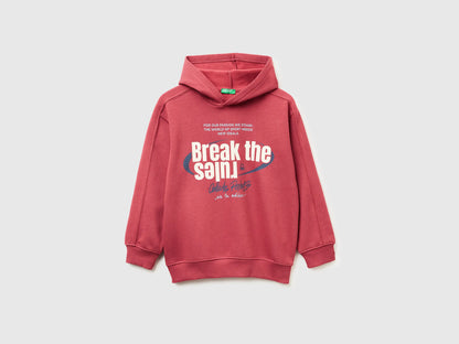 Benetton_Coral_Warm Sweatshirt in Cotton with Print_3J73C205C_39J_01