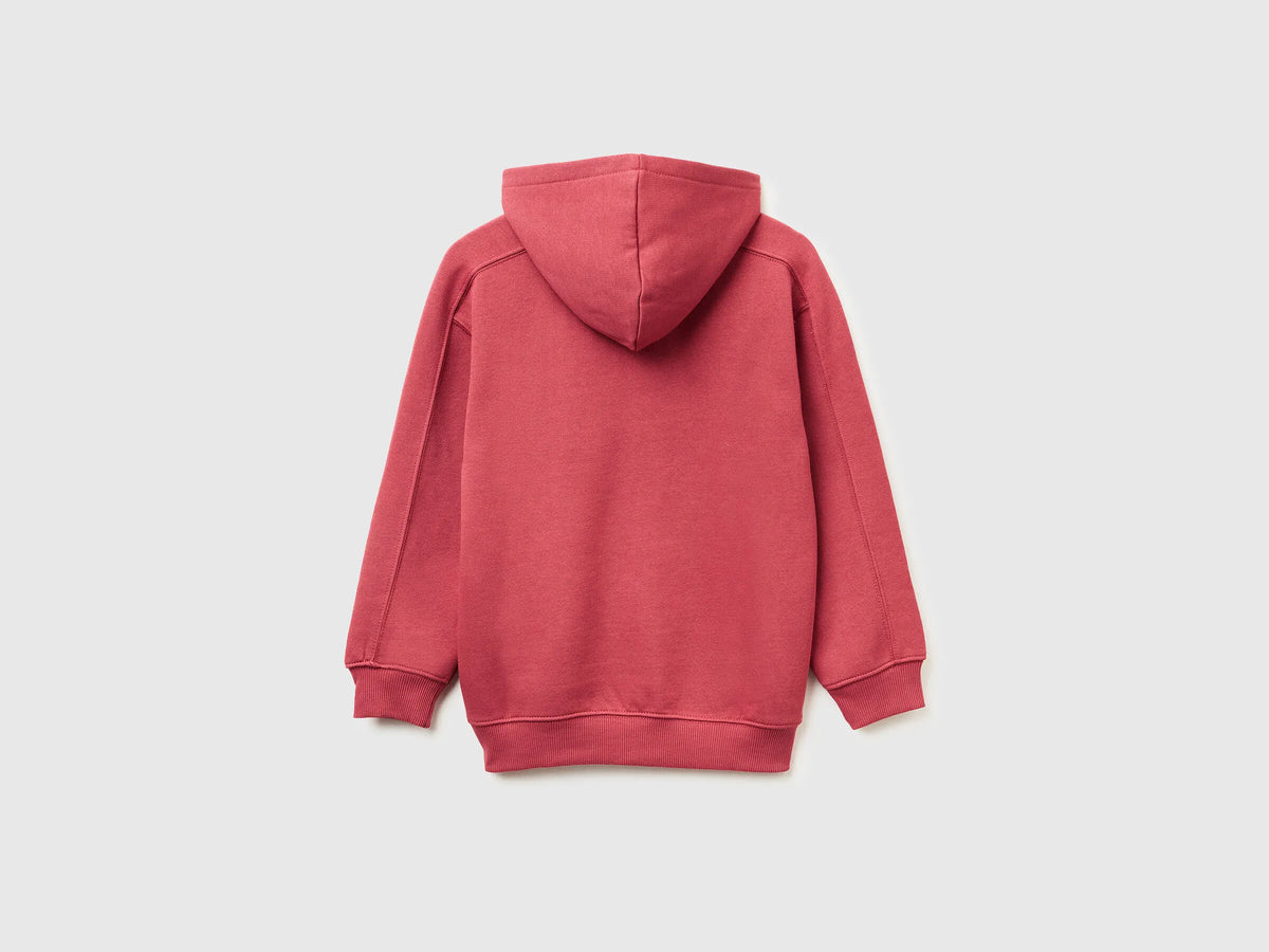Benetton_Coral_Warm Sweatshirt in Cotton with Print_3J73C205C_39J_02