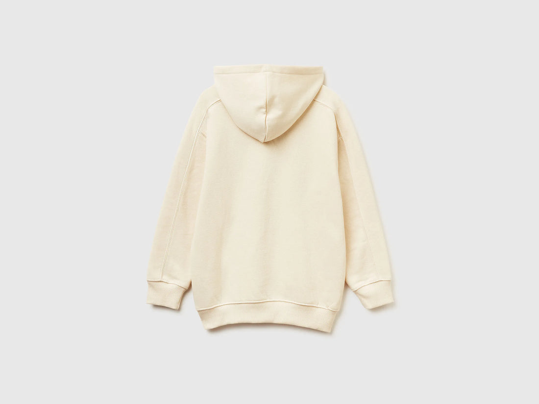 Benetton_Creamy White_Warm Sweatshirt in Cotton with Print_3J73C205C_3C9_02