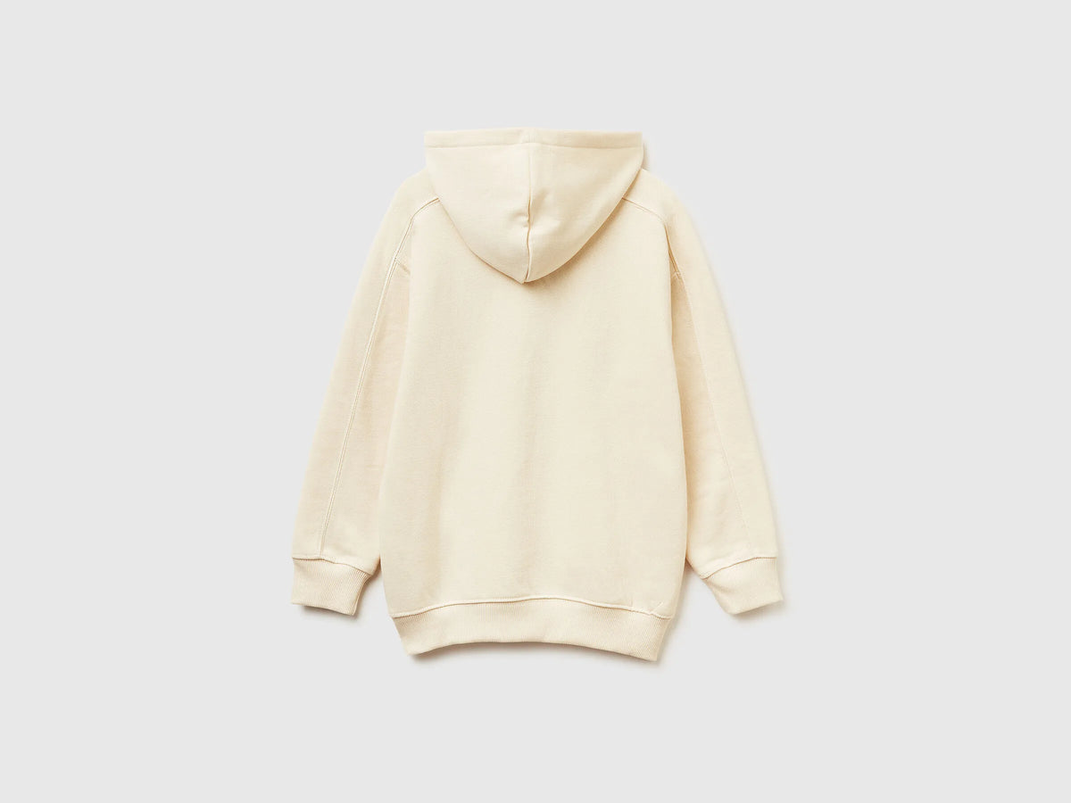 Benetton_Creamy White_Warm Sweatshirt in Cotton with Print_3J73C205C_3C9_02