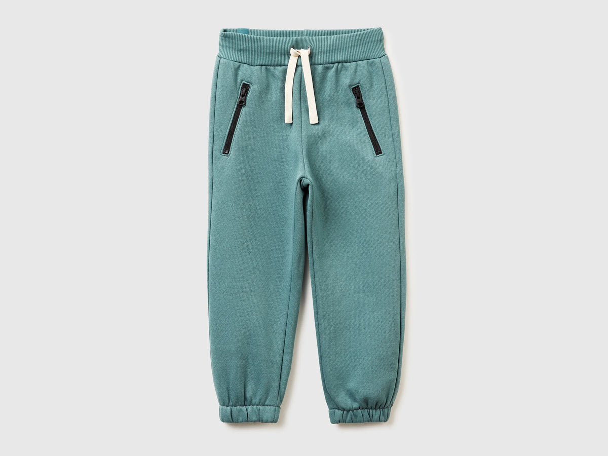 Benetton_Turquoise_Warm Sweat Joggers with Drawstring_3J73GF057_19W_01