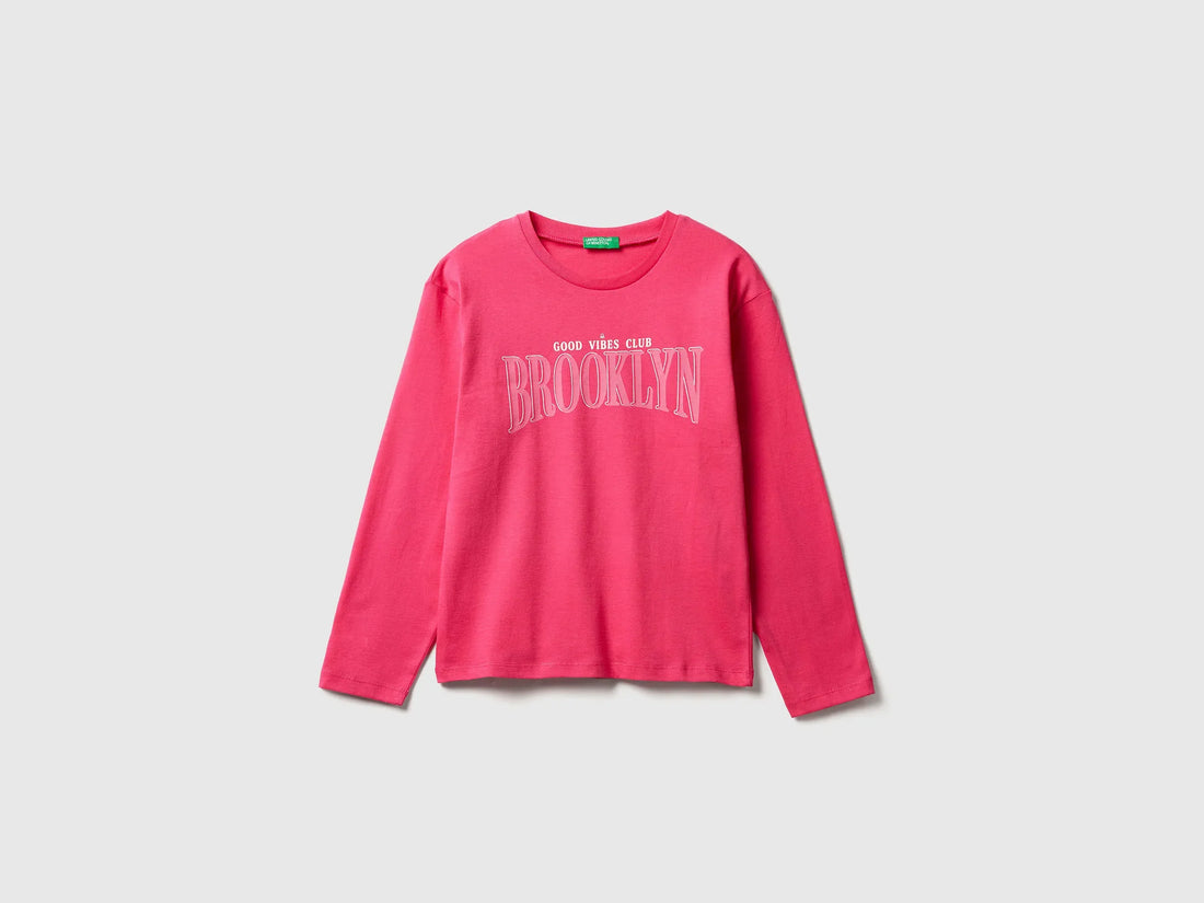 Benetton_Fuchsia_T-Shirt with Print_3JERC10QM_1A2_01