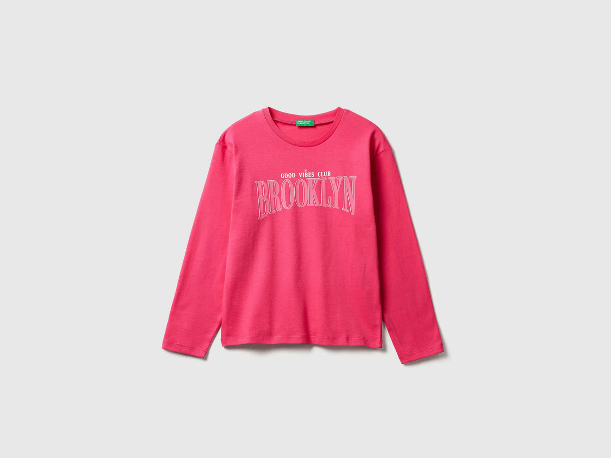 Benetton_Fuchsia_T-Shirt with Print_3JERC10QM_1A2_01