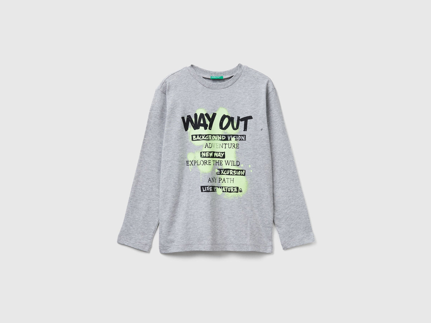 Benetton_Light Gray_T-Shirt with Print_3JERC10QO_501_01