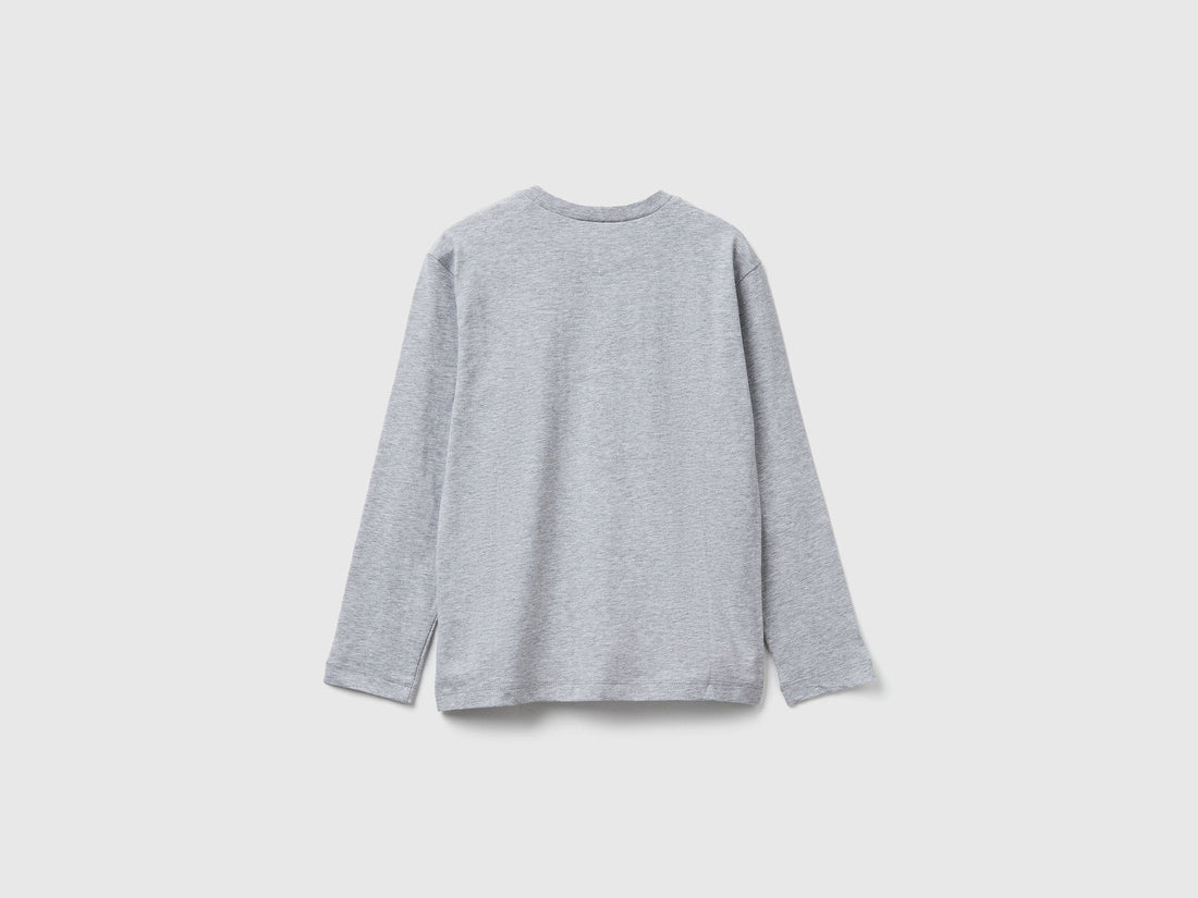Benetton_Light Gray_T-Shirt with Print_3JERC10QO_501_02