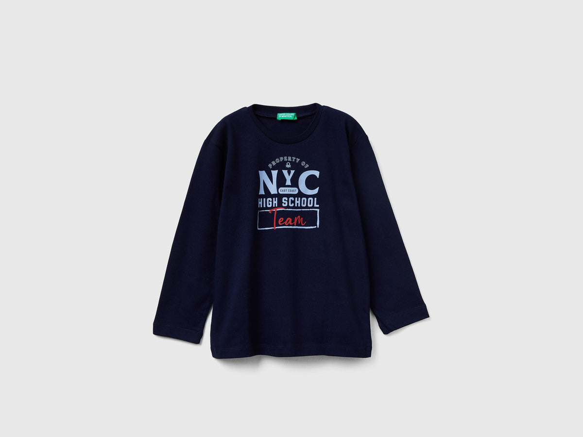 Benetton_Dark Blue_T-Shirt with Print_3JERG10K5_016_01