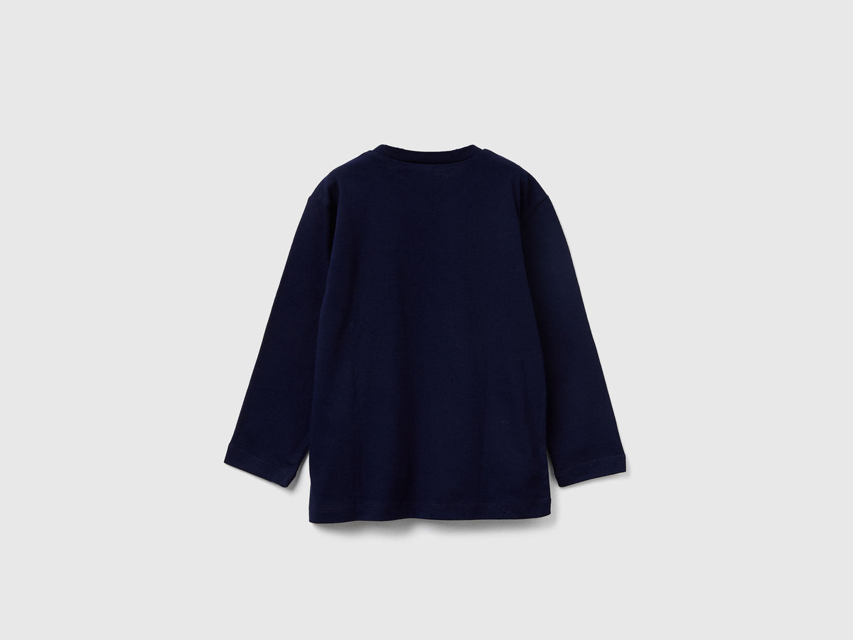 Benetton_Dark Blue_T-Shirt with Print_3JERG10K5_016_02