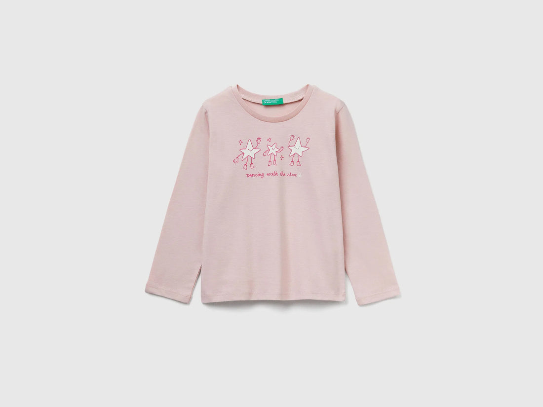 Benetton_Soft Pink_Regular Fit T-Shirt with Print_3JERG10KB_12U_01