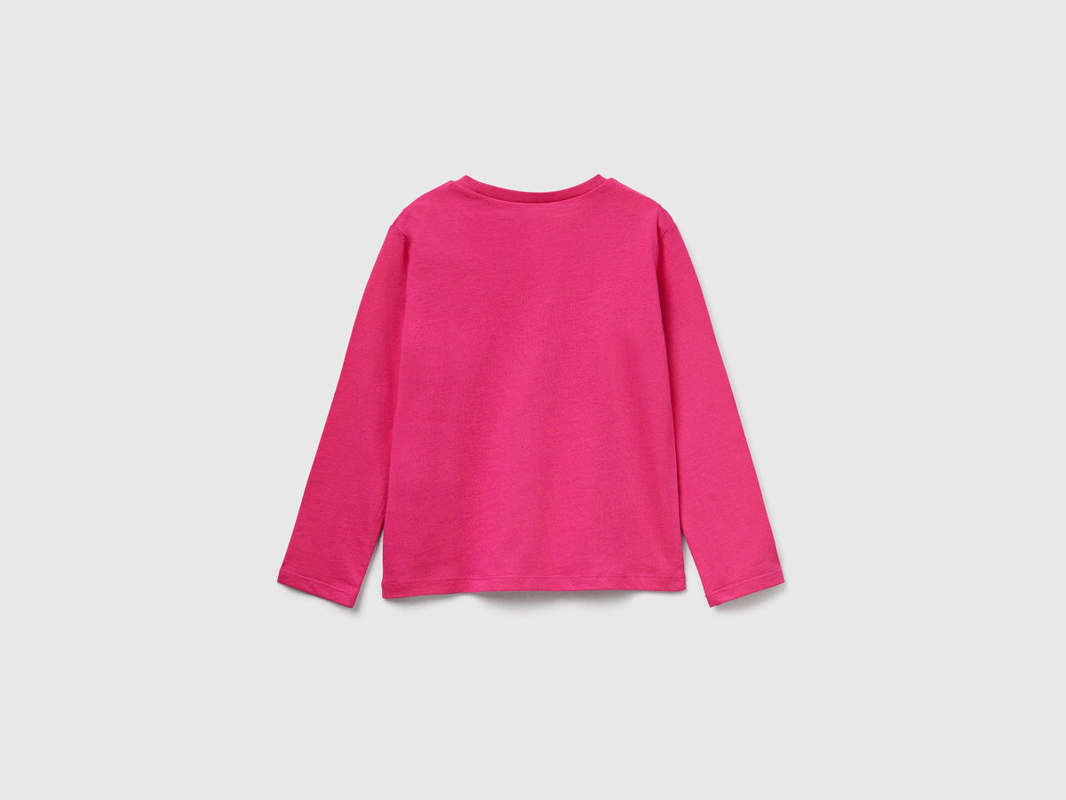 Benetton_Fuchsia_Regular Fit T-Shirt with Print_3JERG10KB_1A2_02