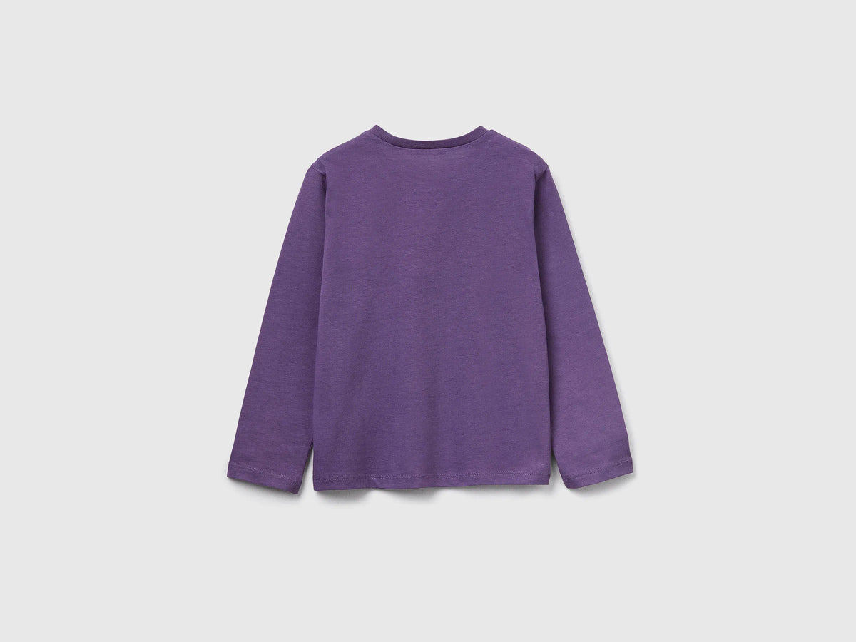 Benetton_Purple_Regular Fit T-Shirt with Print_3JERG10KB_1V4_02