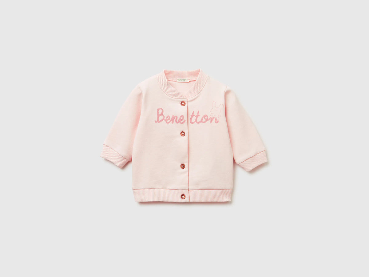Benetton_Soft Pink_Warm Sweatshirt with Logo Print_3K1CA501S_1B7_01