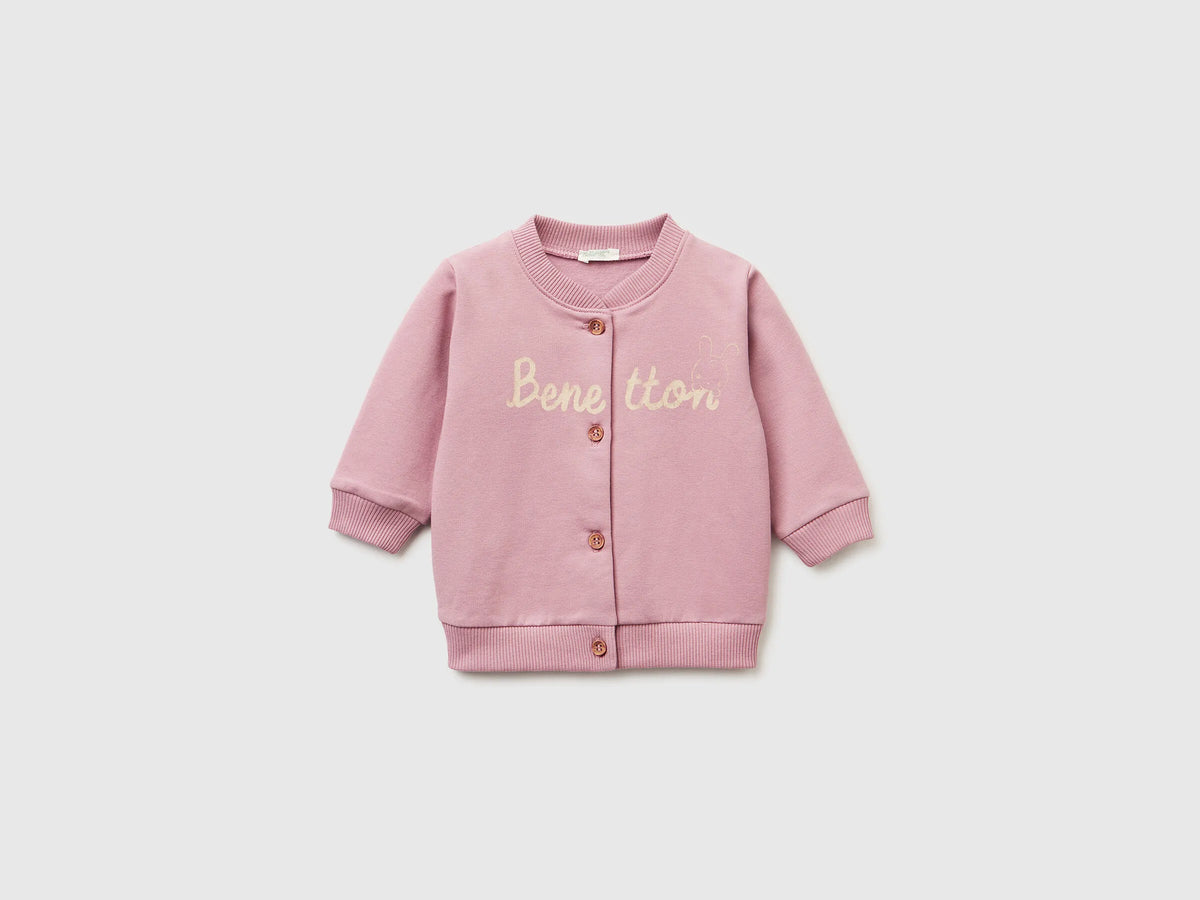 Benetton_Mauve_Warm Sweatshirt with Logo Print_3K1CA501S_25U_01