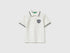 Benetton Creamy White Boys Striped Polo Shirt with Patch SKU: 3K9KG3013_902 Image 01