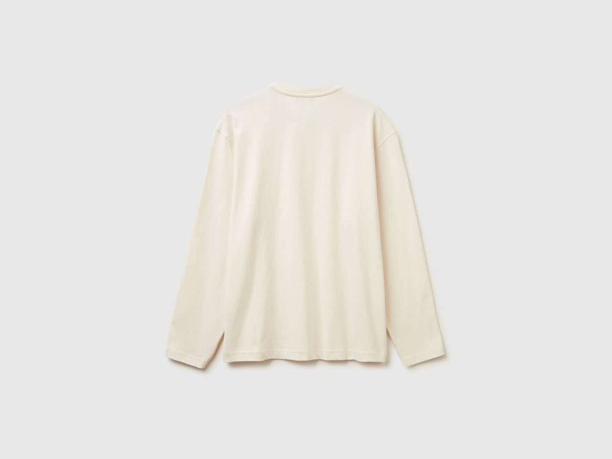Benetton_Creamy White_T-Shirt with Henley Collar_3L6PU10B6_0R2_06