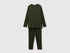 Benetton Military Green Men 100% Cotton Long Pyjamas SKU: 3LAT4P037_902 Image 01