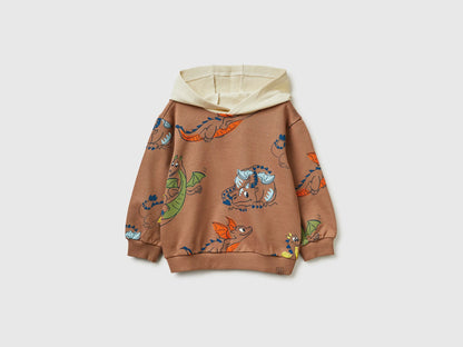 Benetton Camel Boys Printed Hoodie SKU: 3M42G10MH_62D Image 01