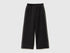 Benetton Black Girls Wide-Fit Neoprene Trousers SKU: 3M9KCF071_100 Image 01