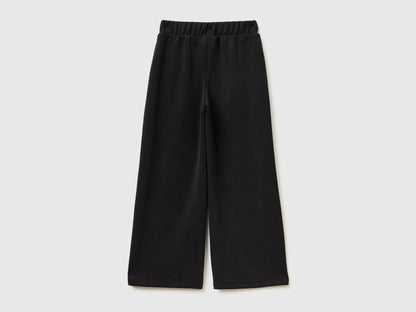 Benetton Black Girls Wide-Fit Neoprene Trousers SKU: 3M9KCF071_100 Image 02