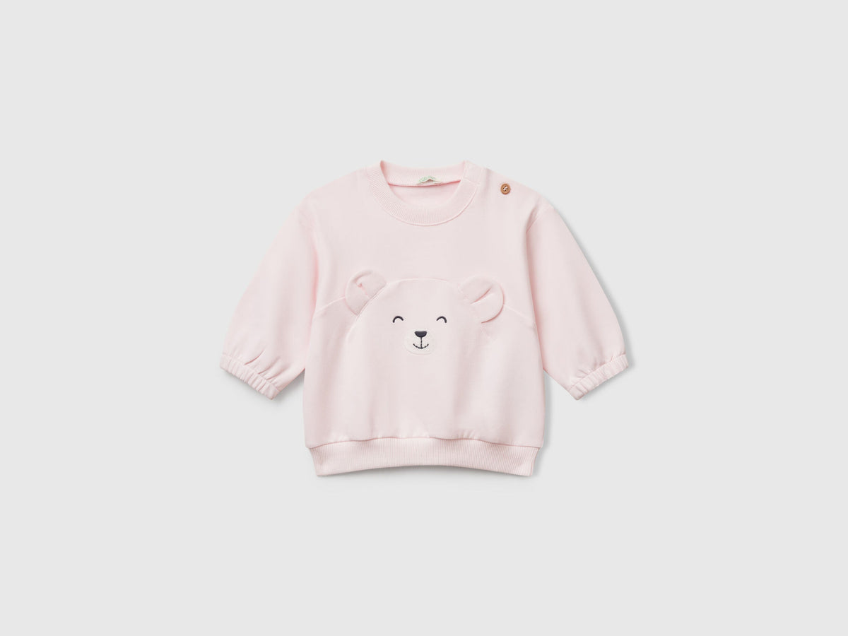 Benetton_Pink_Sweatshirt with Embroidery and Patches_3MDSA1061_00H_01