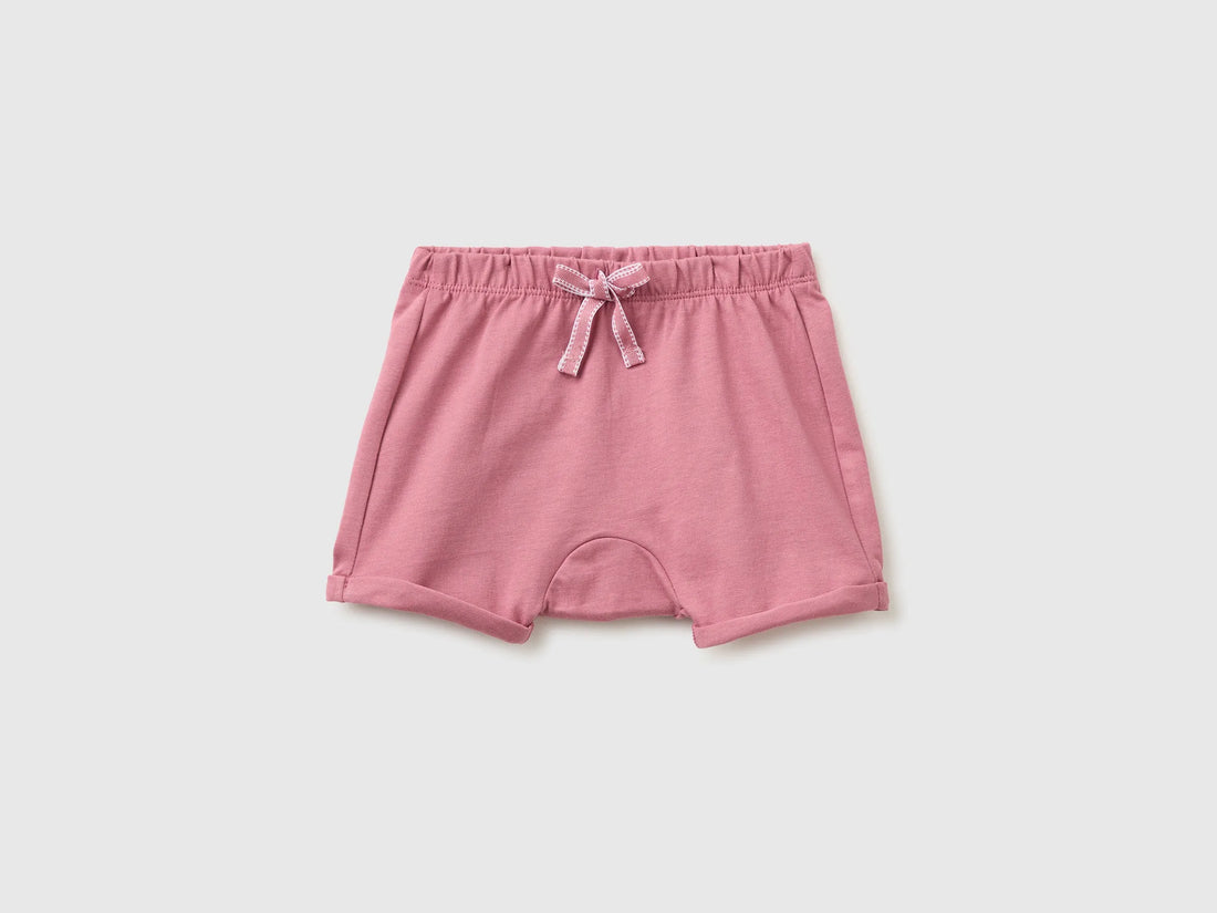 Benetton Blue Baby Girl Shorts with Animal Embroidery SKU: 3MI5A900K_2P6 Image 01