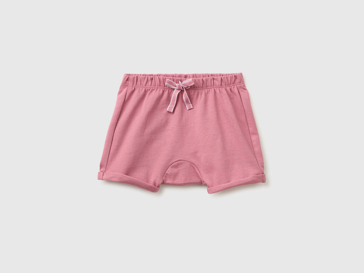Benetton Blue Baby Girl Shorts with Animal Embroidery SKU: 3MI5A900K_2P6 Image 01