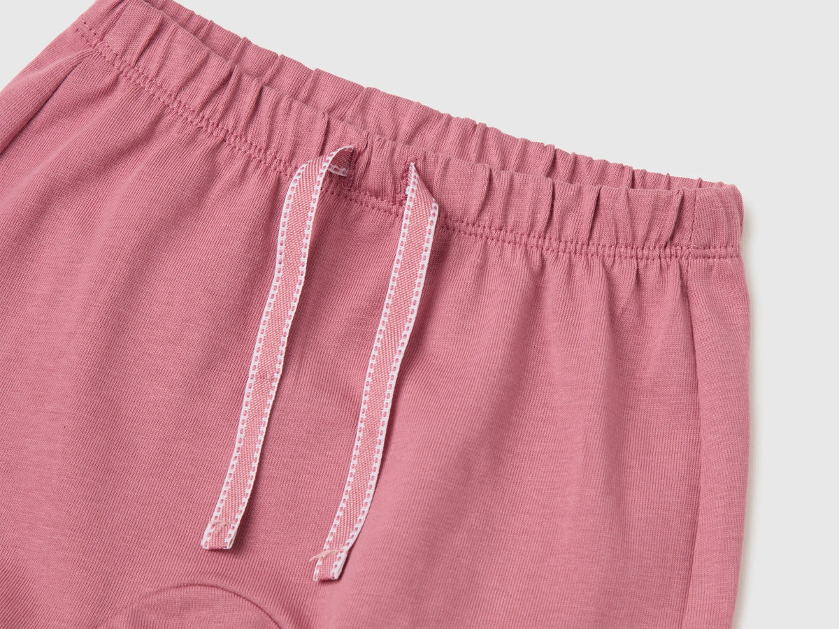 Benetton Blue Baby Girl Shorts with Animal Embroidery SKU: 3MI5A900K_2P6 Image 03