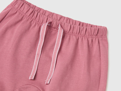 Benetton Blue Baby Girl Shorts with Animal Embroidery SKU: 3MI5A900K_2P6 Image 03