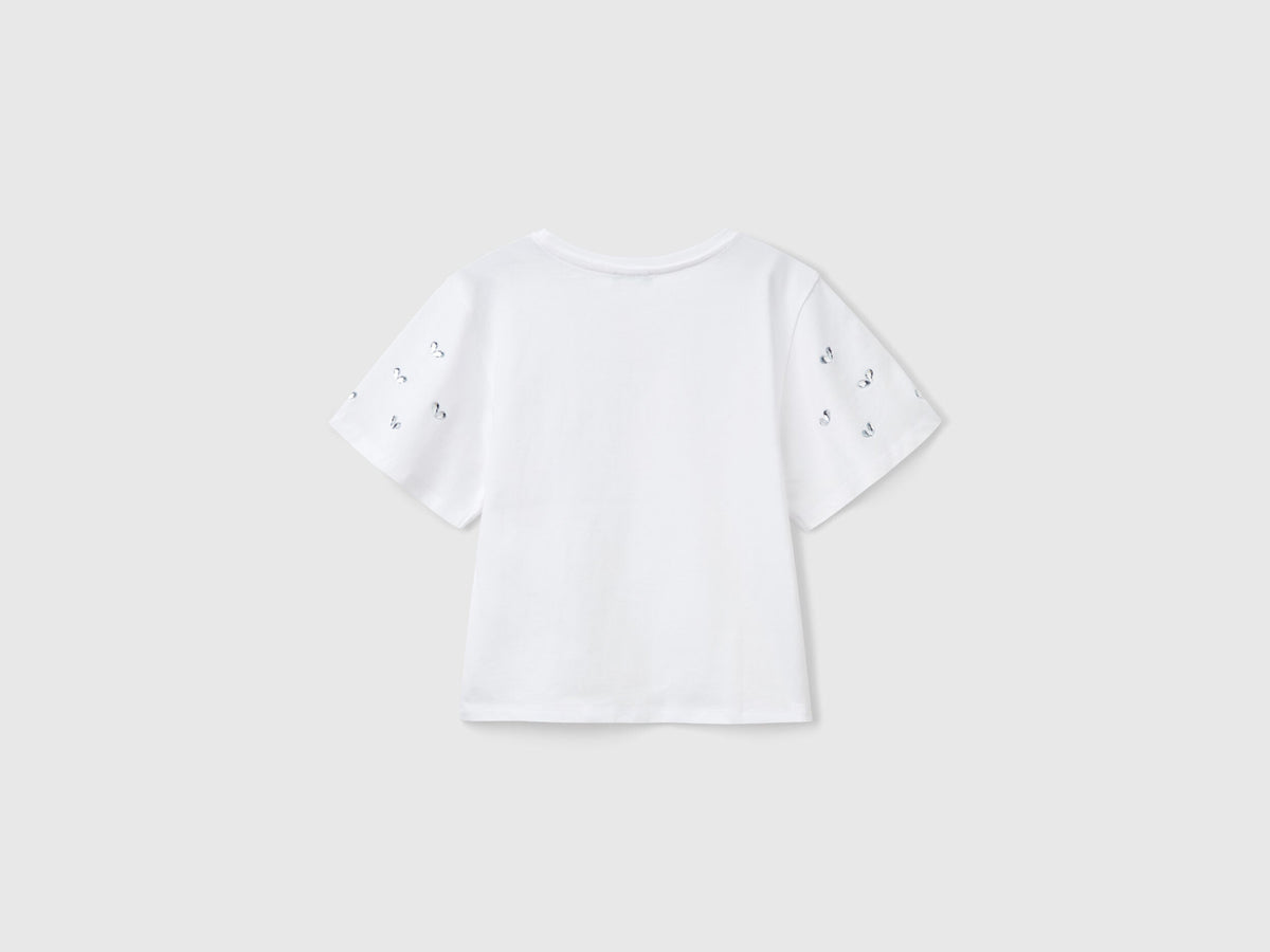 Benetton_T-Shirt with Rhinestone Sleeves_3MI5C10O1_101_02