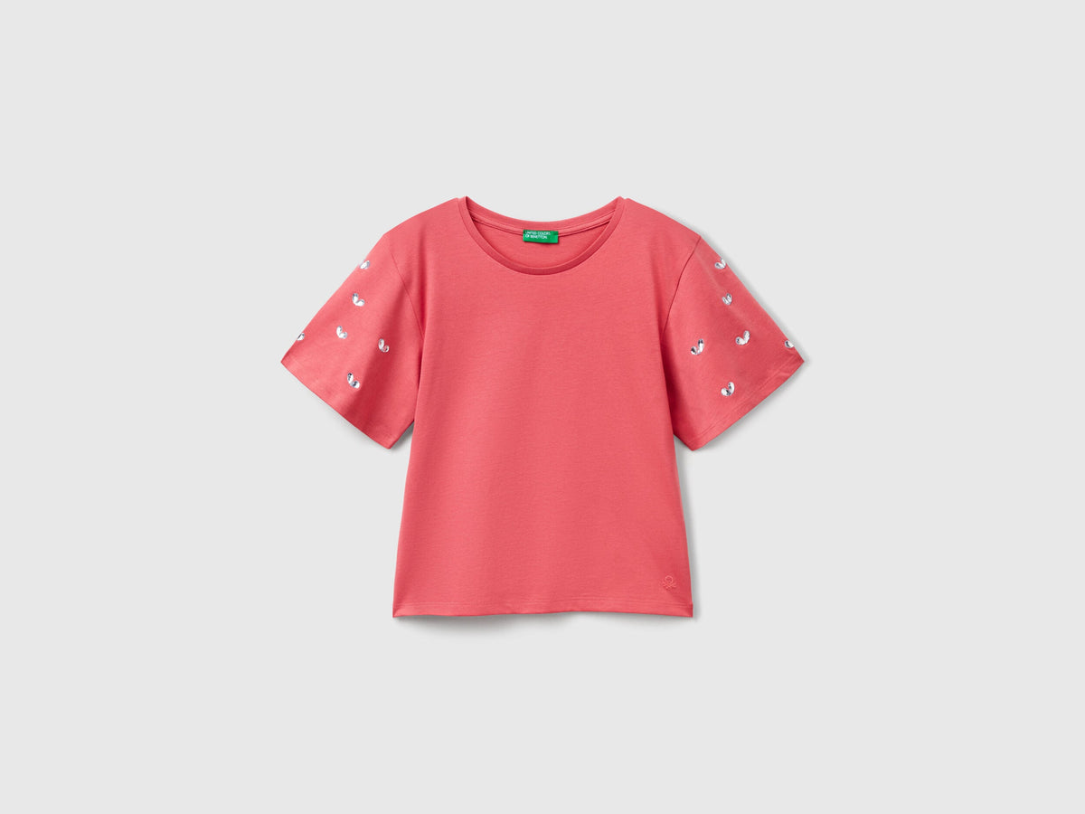 Benetton_T-Shirt with Rhinestone Sleeves_3MI5C10O1_11F_01