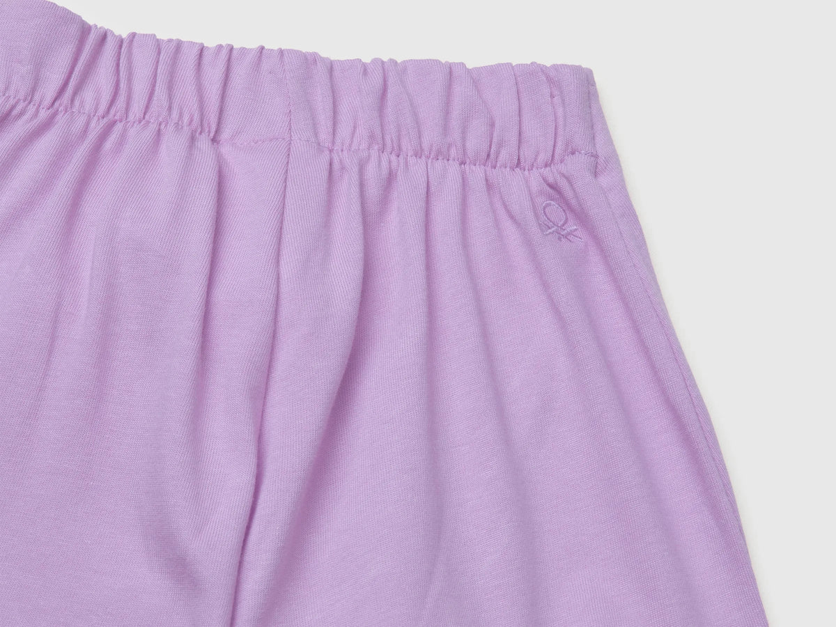 Benetton Purple Girls Knotted Culottes SKU: 3MI5G9028_2P5 Image 03